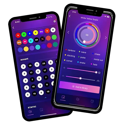 Trimlight app color and zone controls